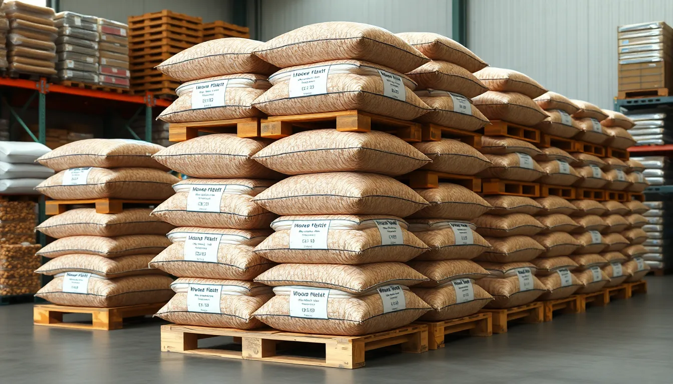 how many bags on a pallet of wood pellets