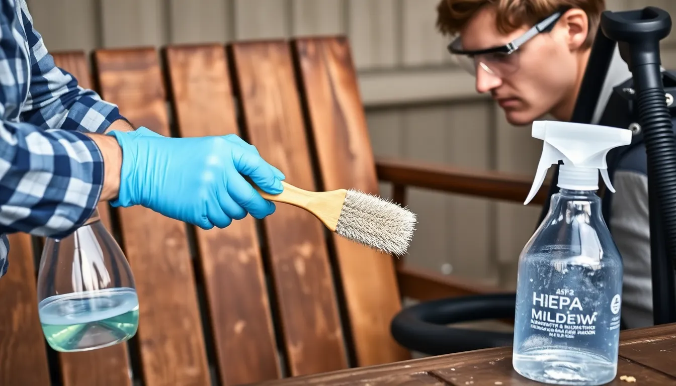 how to remove mildew on wood