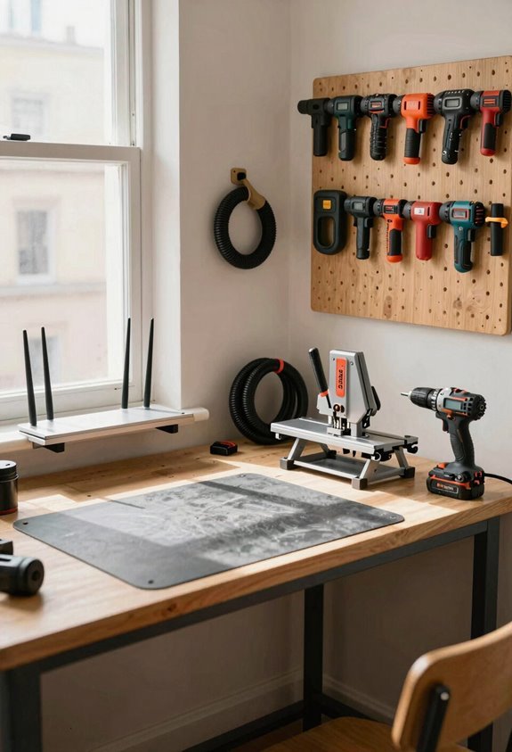 How to Set Up a Woodworking Shop in Your Apartment 4 cordless tools compact mobile setup