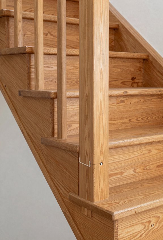 cut risers install treads handrail securely