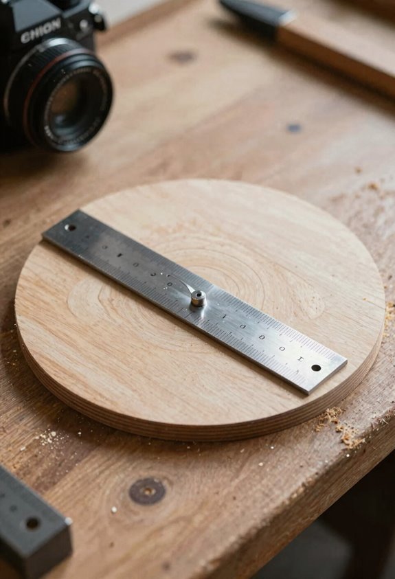 5 Ways to Find the Center of a Circle in Woodworking 2 framing square finds circle center