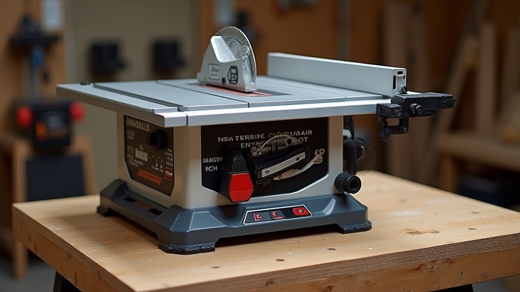 portable table saw power blade fence mobility dust