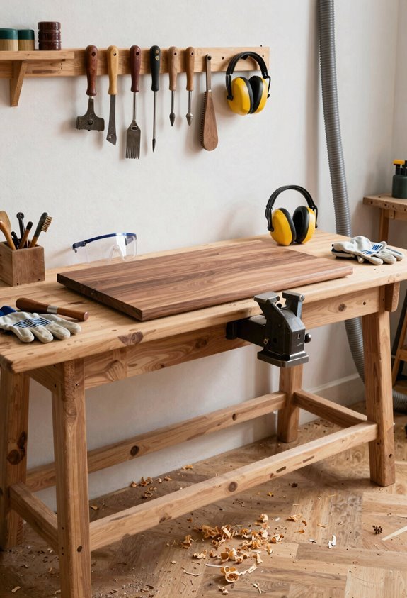 Mastering Fine Woodworking: A Beginner's Guide 4 safety glasses clean fire safe disposal dust control