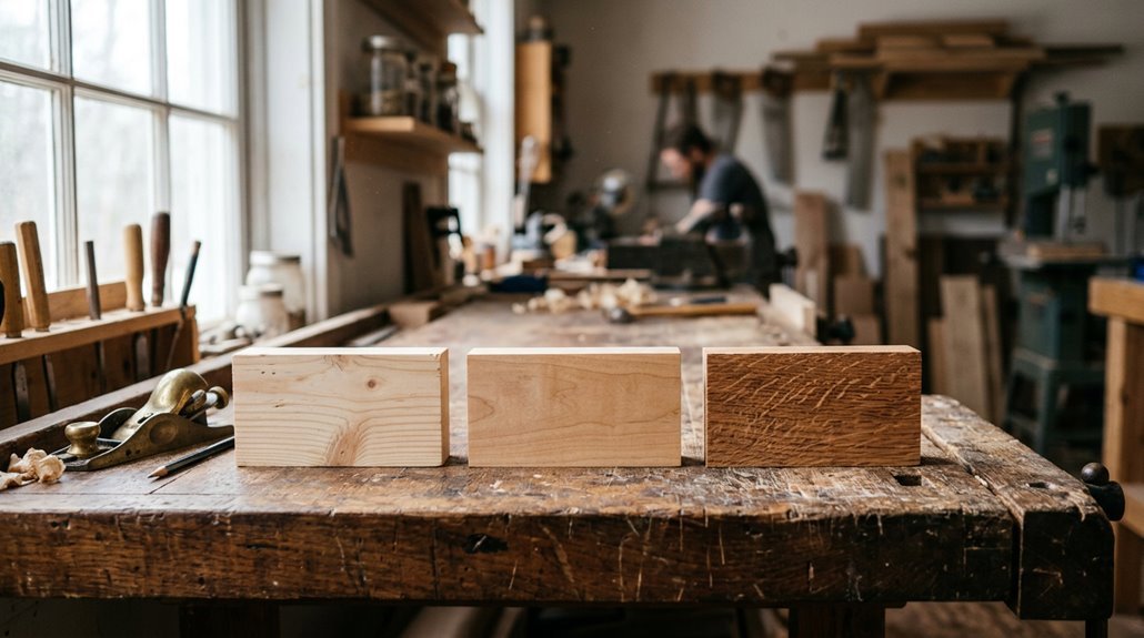 three beginner wood types highlighted
