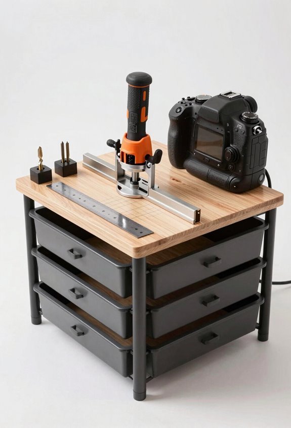 7 Best Tools for Small Woodworking Shops 2 two station router setup efficiency